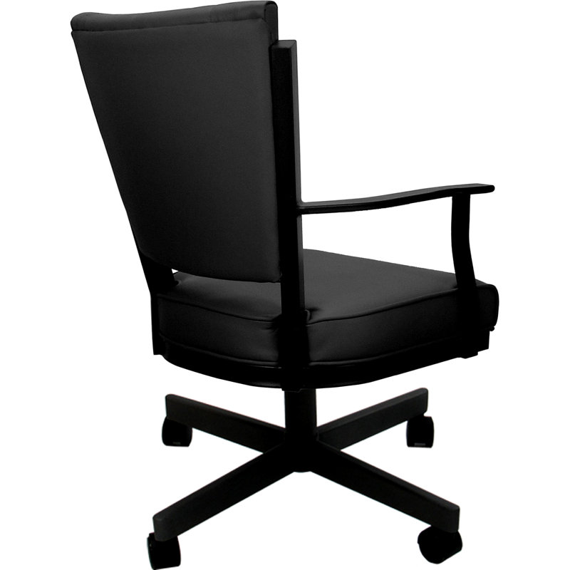 Fauteuil pivotant en cuir pivotant, Black, Black