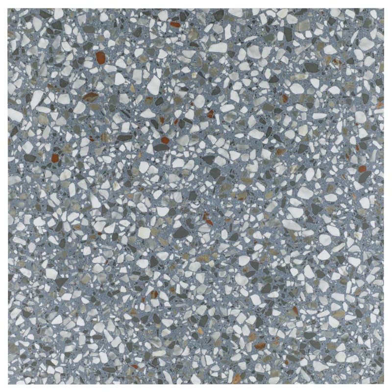 Kobe Flakes 24X24 Terrazzo Look Matte Porcelain Tile, Ocean Blue