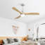 Ventilateur de plafond d'intérieur de 52 pouces avec lumière à DEL à intensité variable et télécommande à 6 vitesses avec 3 moteurs à courant continu pour la chambre à coucher-1148569396-1148569403