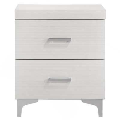 White 2-Drawer Nightstand