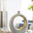 Round Vase,White/Gold