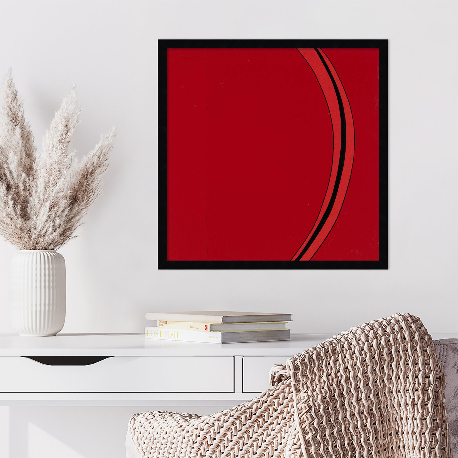 Segment Print by Alex Dunn, Black, 21" H x 21" W