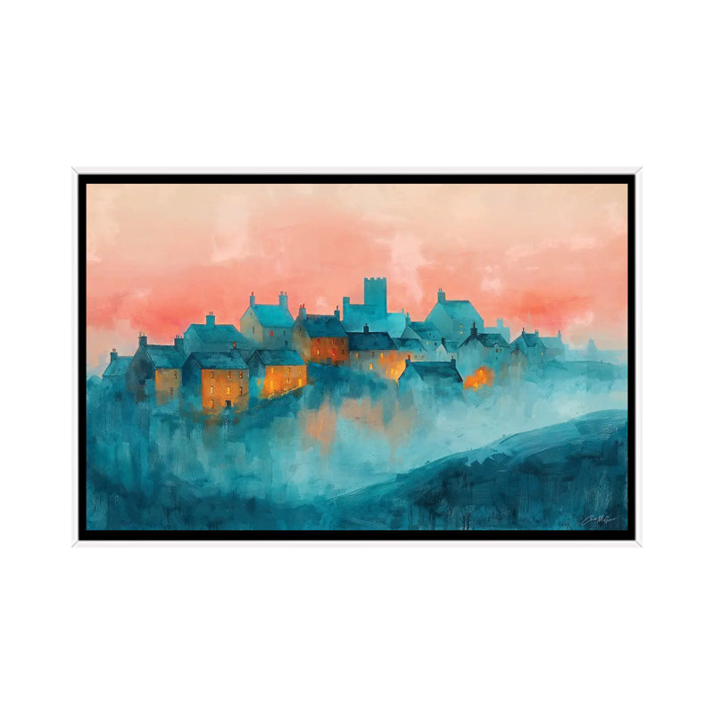 A Castle Town, Irlande. - Reproduction d'art mural encadrée, H 40 po x l 60 po, Reproduction encadrée sans passe-partout