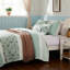 Ensemble de courtepointe en coton percale 6 pièces avec coussins décoratifs turquoise-119417005-119417007