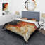 Volcano en marbre rouge et or IV - ensemble de housse de couette peinture abstraite-101241045