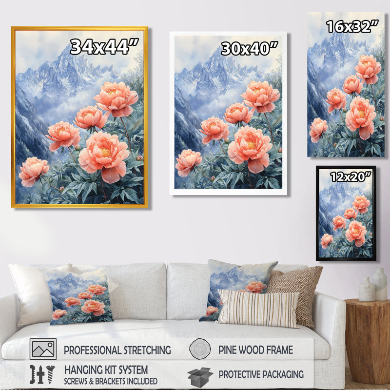 Giachetti - Floral Canvas Prints, H 40 po x l 30 po, Reproduction encadrée d'une seule photo, Blanc