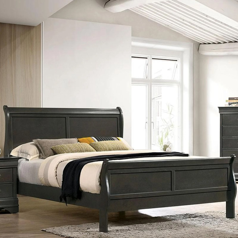 Allard Wood Bed, King, Gray