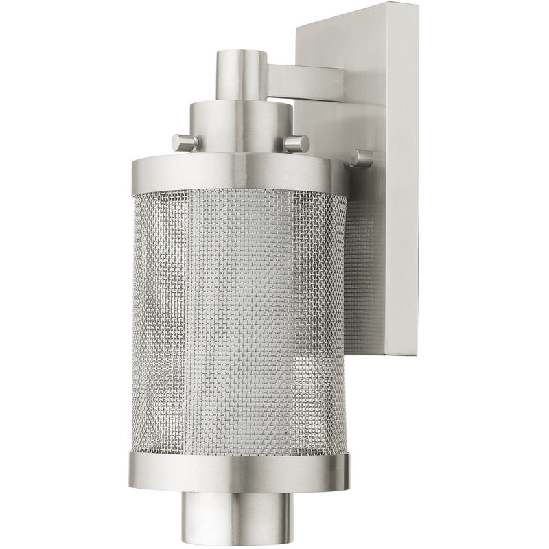 Wall Light, Brushed Nickel, 12" H x 5" W x 5" D