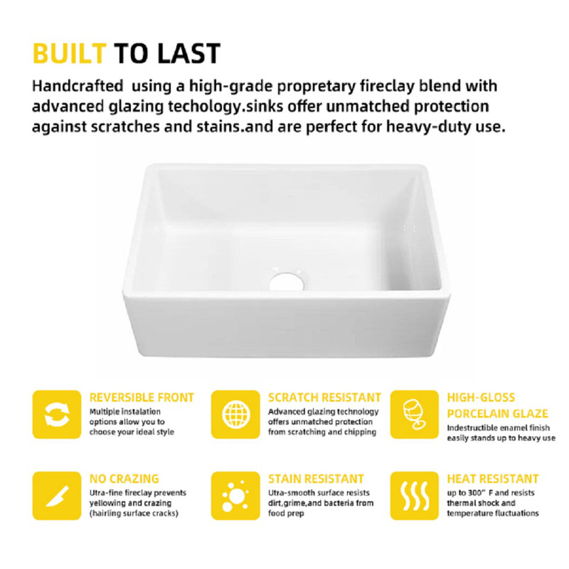 30'' L Single Basin Kitchen Sink
