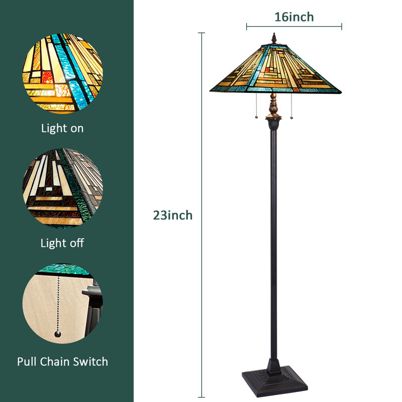 Lampe sur pied 16 po Tiffany, Vert