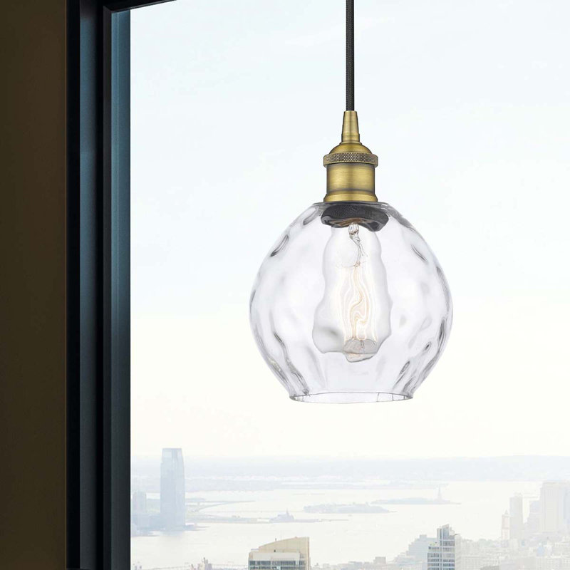 Luminaire suspendu simple à 1 lumière Oceanne, Laiton brossé