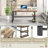 Hulste 53" Metal Base Writing Desk With Storage, Oak-358323810-350494591