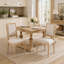 Ensemble de 2 chaises de salle à manger de style campagne française, rembourrées, dossier carré, finition filigrane, sculptées, démontables, pour salon, cuisine et restaurant, grises-1398198109