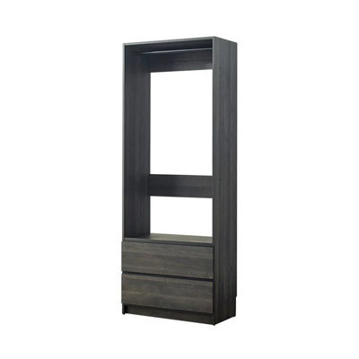 Dee Modular Closet System, 1 Metal Hanging Rod And 2 Drawer