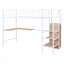 Lit mezzanine en métal avec bureau et grille en métal, lit élégant en métal avec échelle de rangement latérale et garde-robe-924558720-924558722