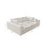 Siège de canapé modulaire 98,4 * 68,9 po, canapé rembourré compressé pour le salon, la chambre à coucher, l’appartement, aucun assemblage requis, combinaison gratuite pour 4 PC, tissu en velours côtelé moelleux, BLANC