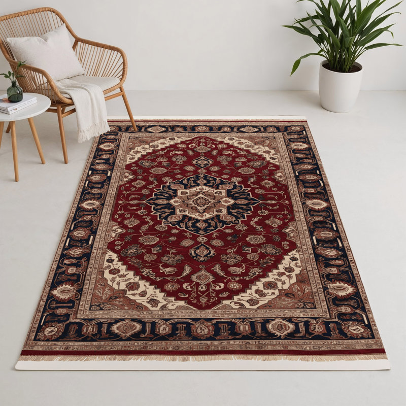 Tapis turc intérieur et extérieur noir, Rectangle 5 pi x 7 pi
