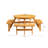 Raeis 70.05'' Outdoor Picnic Table with 4 Built-in Benches, Round Outdoor Table with Umbrella Hole , Seats Up To 8 Persons-964245598
