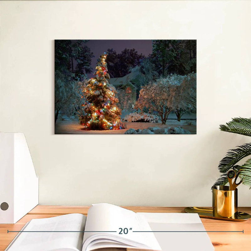 Arbre illuminé, H 8 po x l 12 po