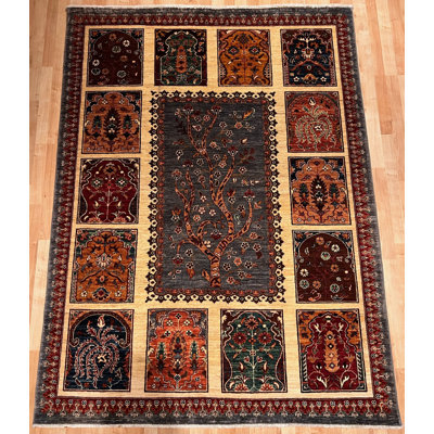 One-of-a-Kind Aleita Hand-Knotted New Age Wool Area Rug in Brown/Grey/Red