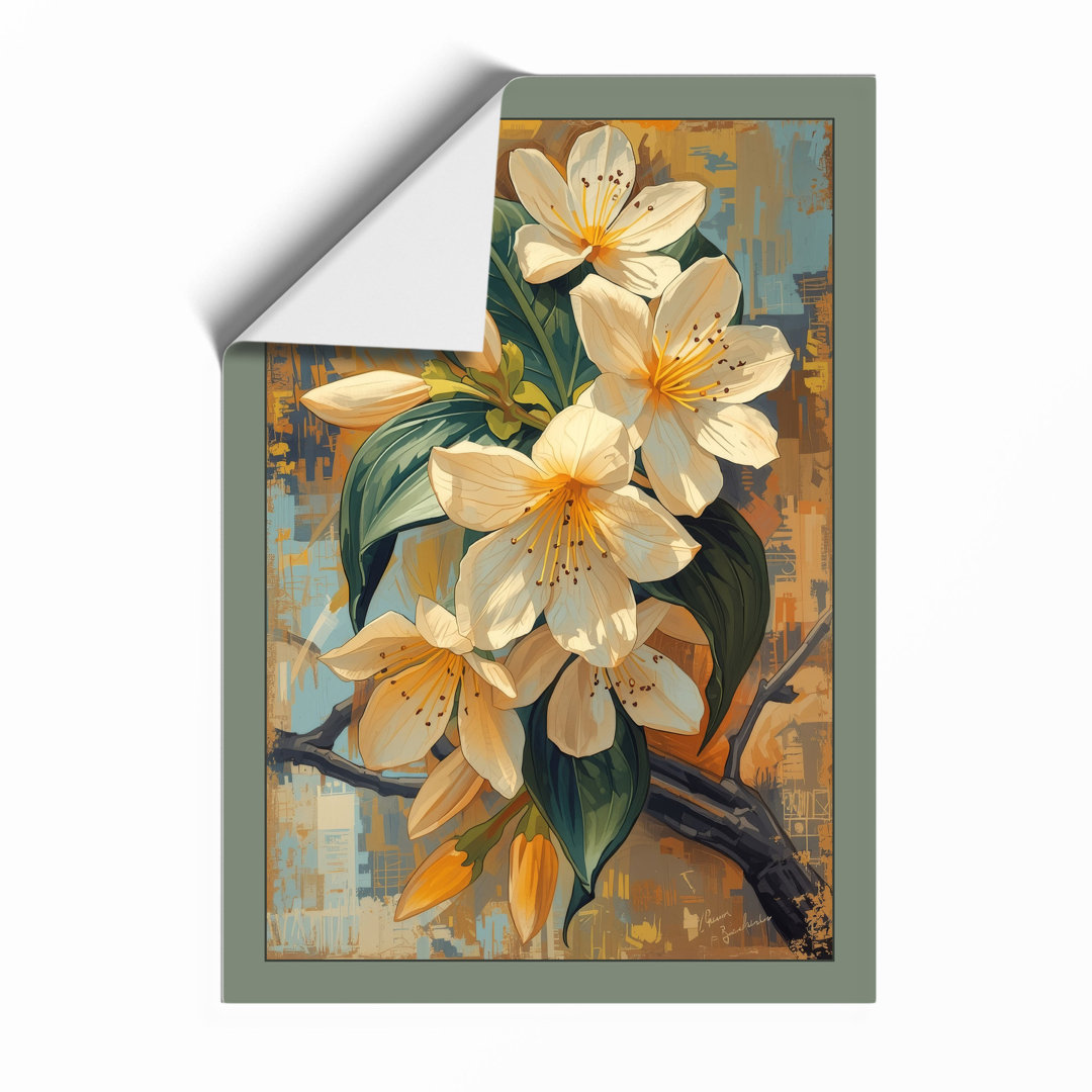 Golden Branch in Spring Botanical Framed Art Print