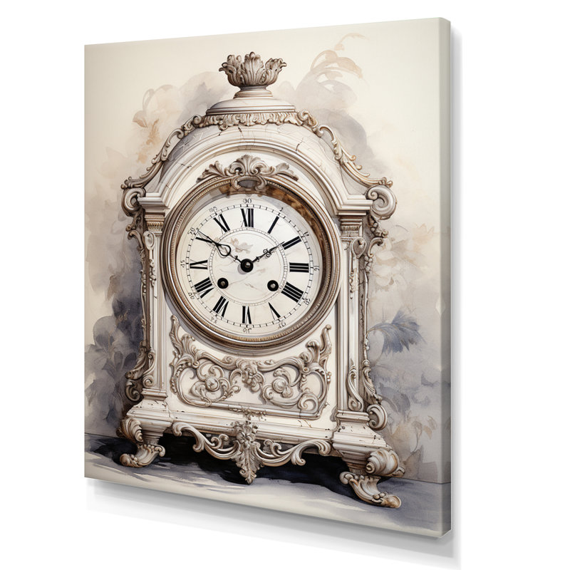 Horloge classique sophistiquée - impression, H 40 po x l 30 po x P 1,5 po, Toile tendue