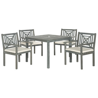 Radnor 4 - Person Acacia Wood Patio Dining Set with Square Table , Cushions Included