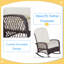 Chaise berçante d'extérieur en osier avec siège large et chaise berçante à coussin épais