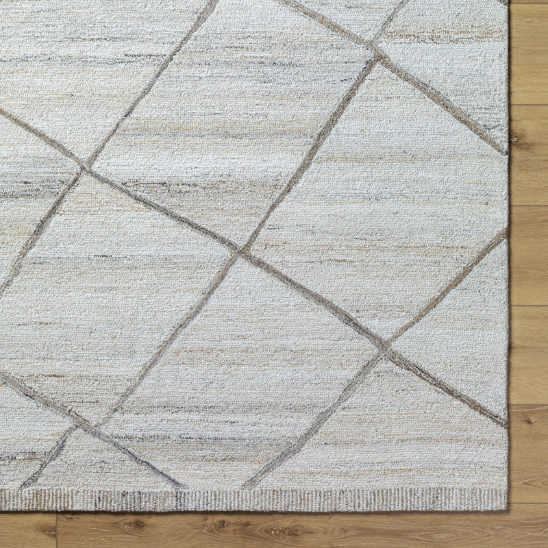 Berna Hand Tufted Geometric Area Rug, Rectangle 2' x 3'