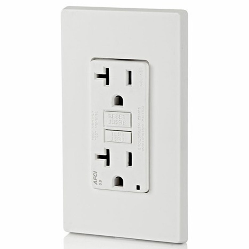 Leviton Decora 20 Amp 125 Volt Watthite AFCI Outlet 5-20R 1 Pack