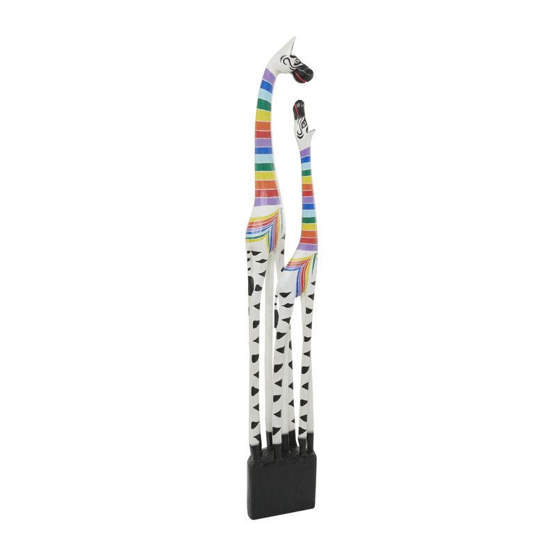 Sculpture Corozon Bohemian Giraffe, Multicolore / blanc