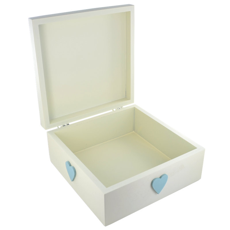 Arnger Handmade Solid Wood Memory Box, Blue