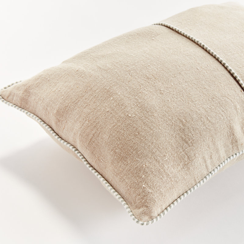 Matteo Linen Pillow Cover & Insert, 14"H x 20"W, Rectangular