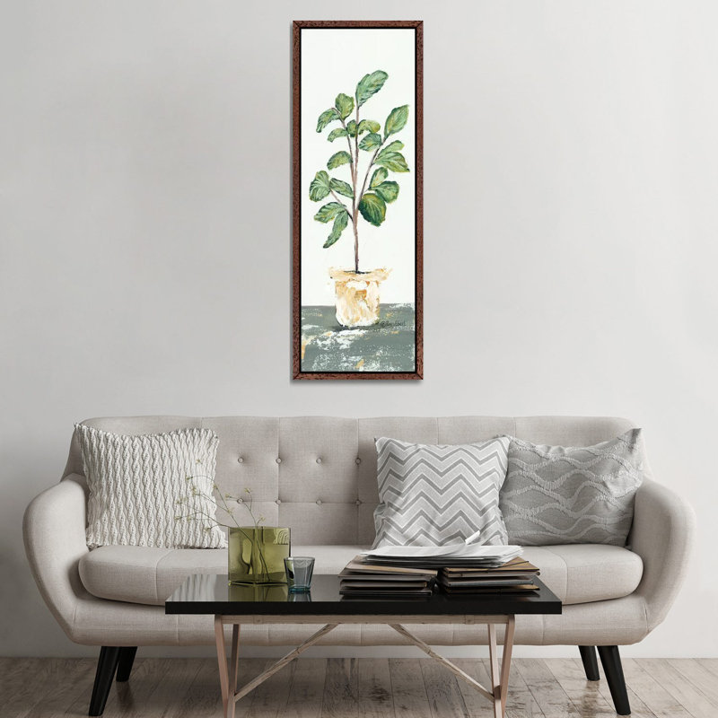 Fig Tree by Roey Ebert - Painting on Canvas, 152.4cm H x 50.8cm W x 3.81cm D, Classic Brown Wood Framed