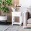 Table blanche avec options de rangement, tiroir et tablette ouverte, bois d'ingénierie, capacité de 110 lb, pour finition de salon, ornement artistique