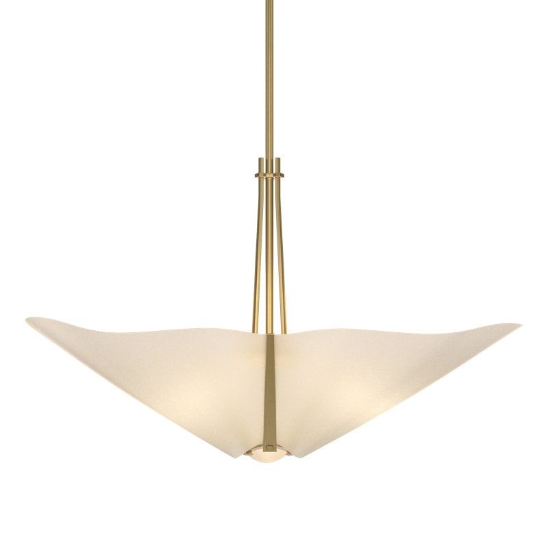 Lustre géométrique unique à 3 lumières Kirigami, Laiton moderne