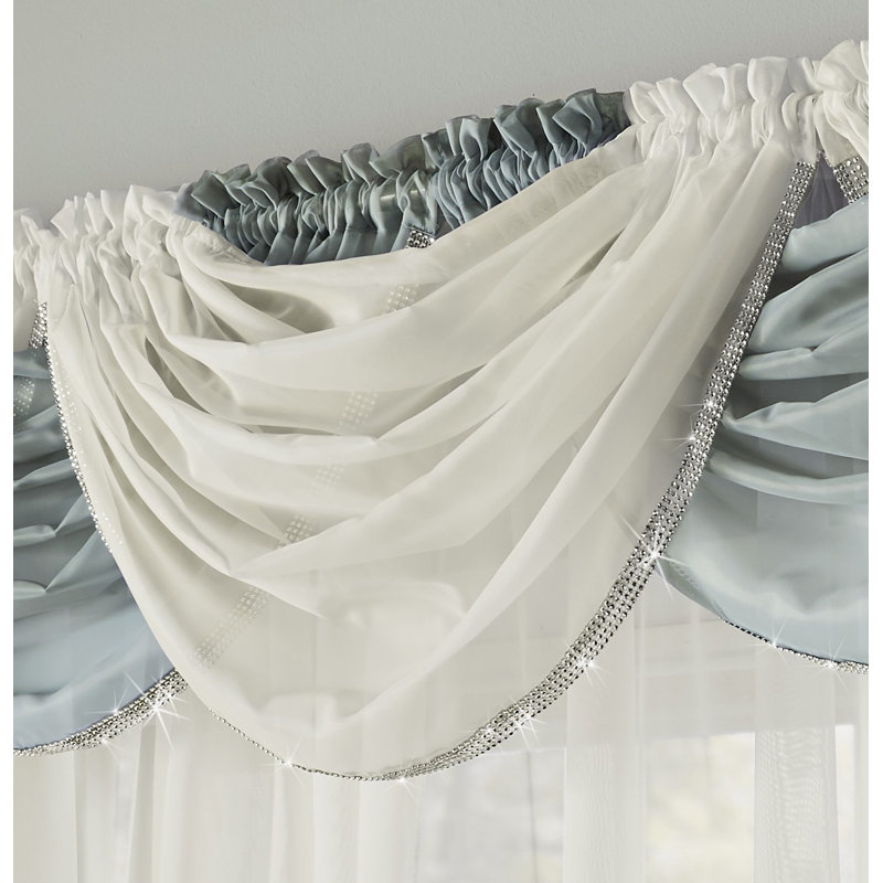 Anson Solid Colour Swag Window Valance, Cream