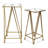 Aeriva Set of 2 Square Metal Modern Tables | Mirror Top | - Gold-781659802