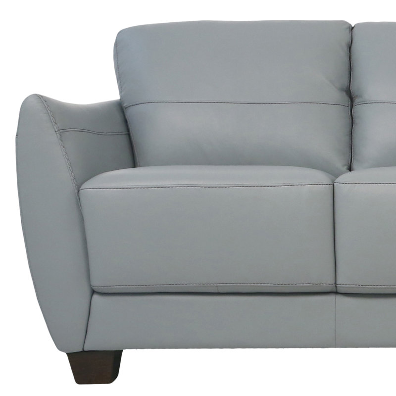 Ensemble de salon en cuir véritable 2 pièces Matelles, Cuir véritable bleu aquatique