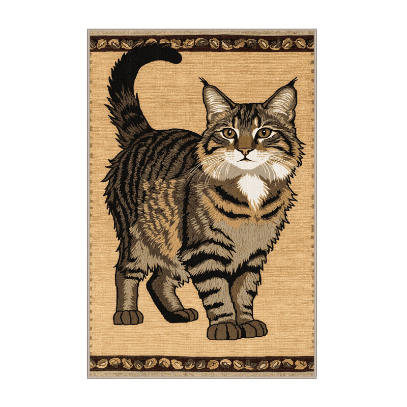 Washable Cyprus Cat Cats Area Rug, Rectangle 2' x 3'