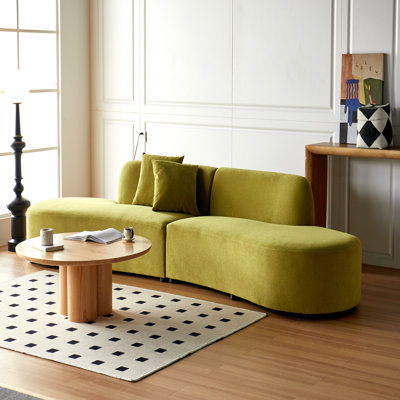 6 Seater Luxury Velvet Couch with Half Moon Design and High-Density Foam