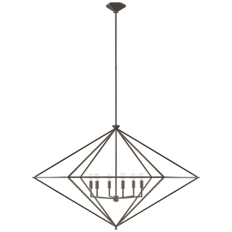 Afton 6 - Light Chandelier, 30.75" H x 48.75" W x 48.75" D, Aged Iron