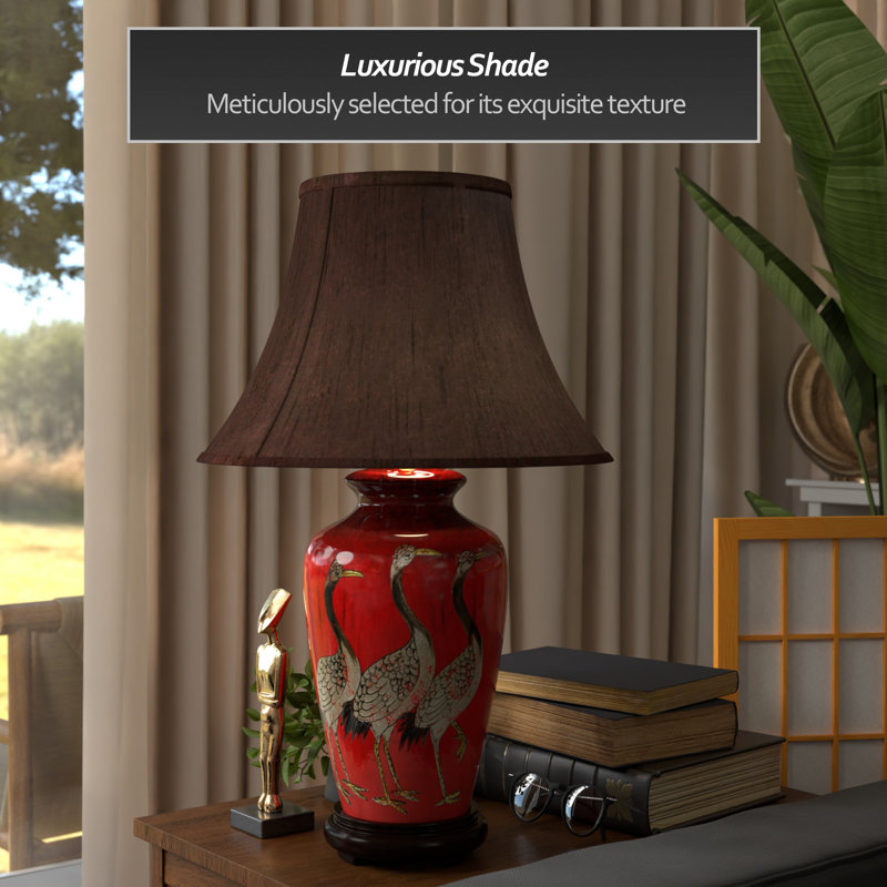 Crowned Cranes Vase 26" Table Lamp