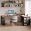 Bureaux rectangulaires en bois massif foncé noyer foncé-107658638