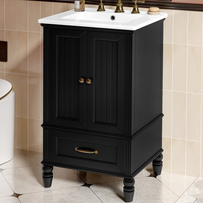 Free-Standing 20'' Bathroom Vanity With Ceramic Top