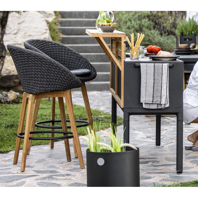 Grow Metal Planter, Lava Gray/Light Gray, 24.1" H x 21.3" W x 21.3" D