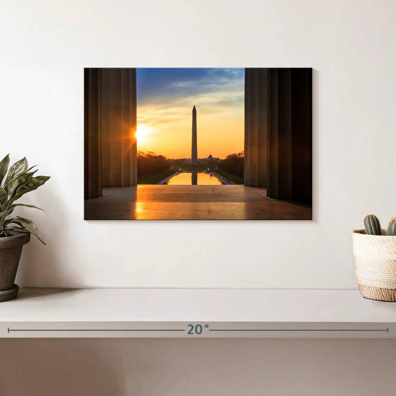 Lever de soleil du Washington Monument, H 8 po x l 12 po