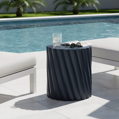 Modern Outdoor Table with Fluted Design