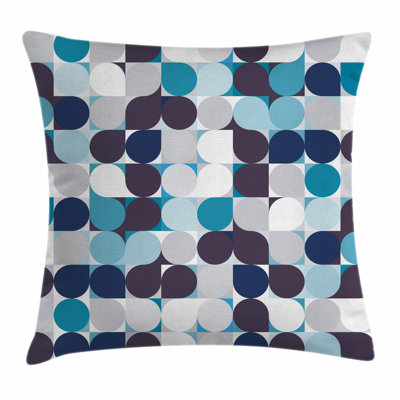Retro Circles Squares Cushion Pillow Cover