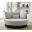  Fauteuil pivotant surdimensionné de 52,75 po, pivotant sur 360 ° avec support de téléphone réglable, fauteuil gris en polyester pour couple